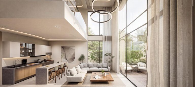 Area social con doble altura