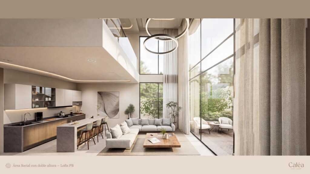 Area social con doble altura